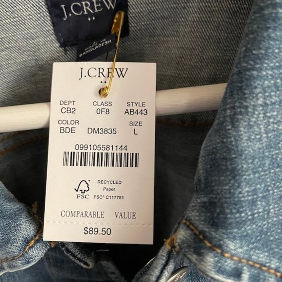 NWT - J. Crew Classic Denim Jacket - Picture 4 of 9